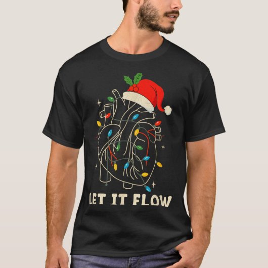 Let It Flow Funny Anatomical Heart Christmas, Medi T-Shirt (Vorderseite)