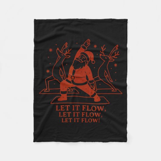 Let It Flow Yoga Santa, Funny Christmas Yoga Fleecedecke (Vorderseite)