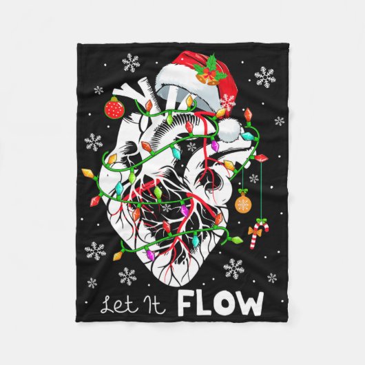 Let It Flowing Xmas Anatomy Santa Heart Part Cardi Fleecedecke (Vorderseite)