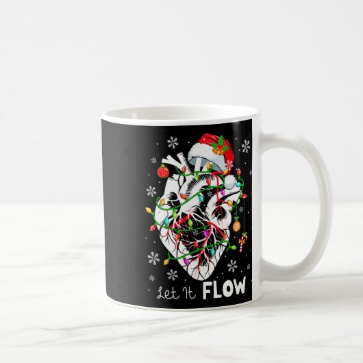 Let It Flowing Xmas Anatomy Santa Heart Part Cardi Kaffeetasse (Rechts)