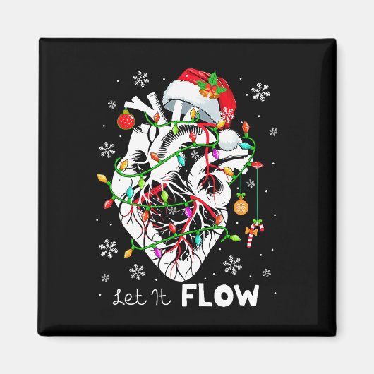Let It Flowing Xmas Anatomy Santa Heart Part Cardi Magnet (Vorne)