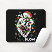 Let It Flowing Xmas Anatomy Santa Heart Part Cardi Mousepad (Mit Mouse)