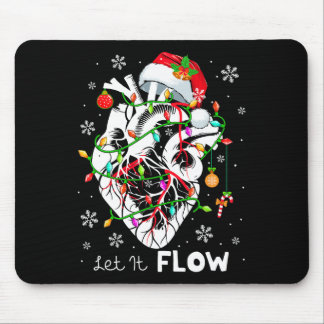 Let It Flowing Xmas Anatomy Santa Heart Part Cardi Mousepad