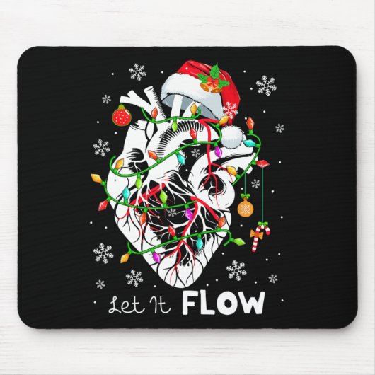 Let It Flowing Xmas Anatomy Santa Heart Part Cardi Mousepad (Vorne)