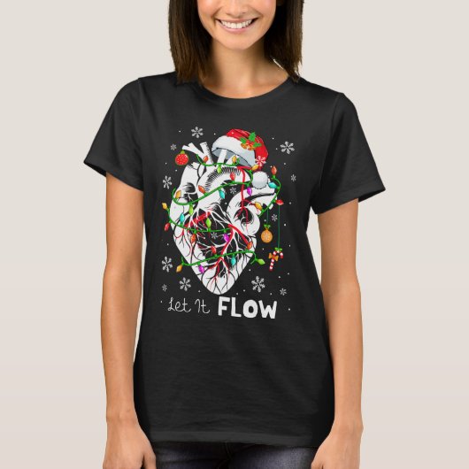 Let It Flowing Xmas Anatomy Santa Heart Part Cardi T-Shirt (Vorderseite)