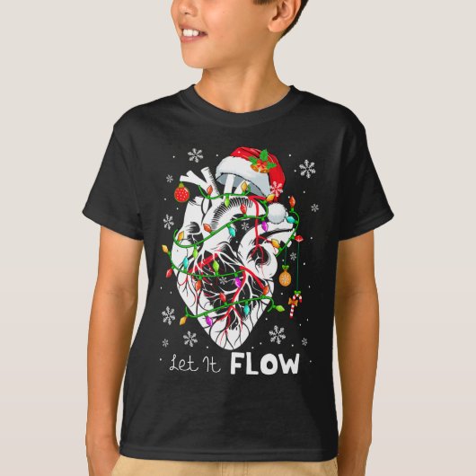 Let It Flowing Xmas Anatomy Santa Heart Part Cardi T-Shirt (Vorderseite)