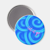 Let It Go Magnet – Motivational Blue Swirl Aesthet (Vorderseite/Rückseite)