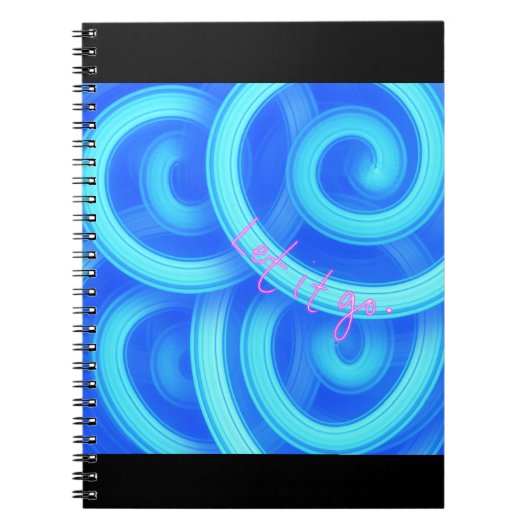 Let It Go Notebook – Royal Blue Swirl Aesthetic Jo Notizblock (Vorderseite)