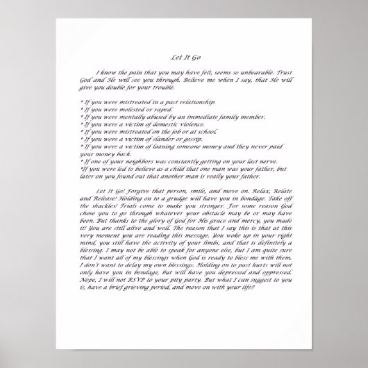 Let It Go Poster (Vorne)