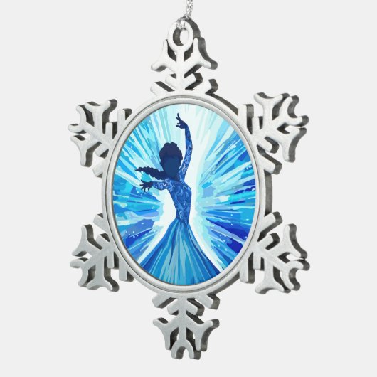 Let It Go Schneeflocken Zinn-Ornament (Rechts)