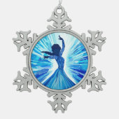 Let It Go Schneeflocken Zinn-Ornament (Vorderseite)