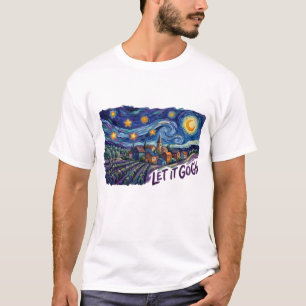 "Let It Gogh" mit Gogh-Malerei und lustigem Wortsp T-Shirt