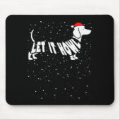 Let It Howl Snow Funny Pun Winter Dachshund Mom Ch Mousepad (Vorne)