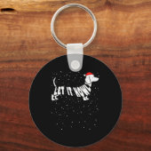 Let It Howl Snow Funny Pun Winter Dachshund Mom Ch Schlüsselanhänger (Vorderseite)