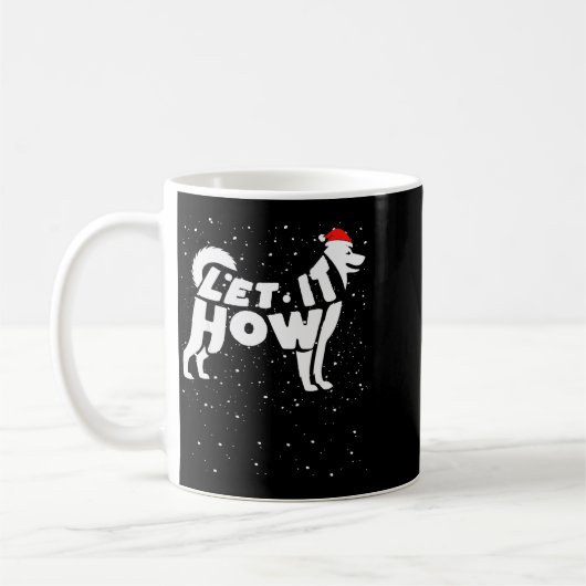 Let It Howl Snow Funny Pun Winter Siberian Husky C Kaffeetasse (Links)