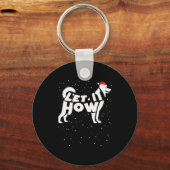 Let It Howl Snow Funny Pun Winter Siberian Husky C Schlüsselanhänger (Vorderseite)