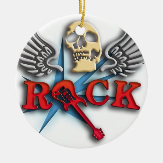 let it rock electric guitar star rundes keramik ornament