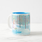 "Let it Snow" 11 oz Snowman Tasse (Vorderseite Links)