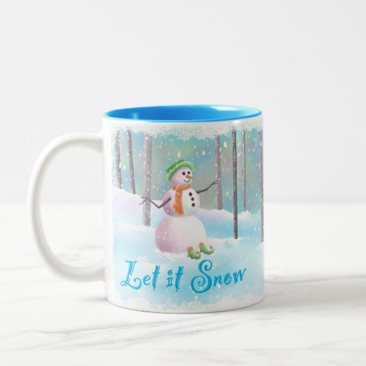 "Let it Snow" 11 oz Snowman Tasse (Links)