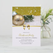 "Let it Snow" Bauble, Ribbon & Jewel Boom Weihnach Einladung (Stehend Vorderseite)