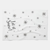 Let it Snow Black and White Snowflake Geschirrtuch (Horizontal)