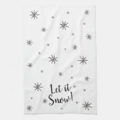 Let it Snow Black and White Snowflake Geschirrtuch (Vertikal)