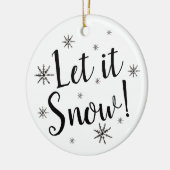 Let it Snow Black and White Snowflake Keramik Ornament (Links)