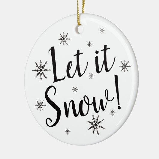 Let it Snow Black and White Snowflake Keramik Ornament (Links)