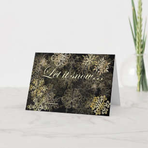 Let It Snow Blue Beach Song™ Snowflakes Card Feiertagskarte