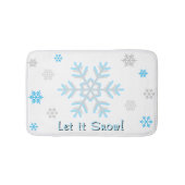Let It Snow Blue Silver Gray Snowflakes Badematte (Vorderseite)