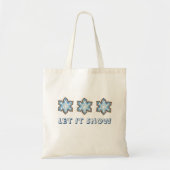Let It Snow Blue Snowflake Winter Christmas Cookie Tragetasche (Vorne)