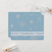 Let it Snow Blue Thank You Card Karte (Vorderseite/Rückseite Beispiel)