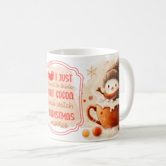 Let It Snow! | Cheerful Snowman Winter Wonderland Kaffeetasse (VorderseiteRechts)