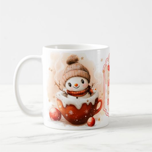 Let It Snow! | Cheerful Snowman Winter Wonderland  Kaffeetasse (Links)