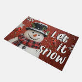 Let It Snow Christmas Doormat – Festive Welcome Ma Fußmatte (Schrägansicht)