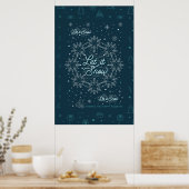 Let It Snow Christmas Poster 24x36 / Schwarz (Küche)