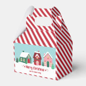 Let it Snow Christmas Village Favor Boxes Geschenkschachtel (Rückseite)