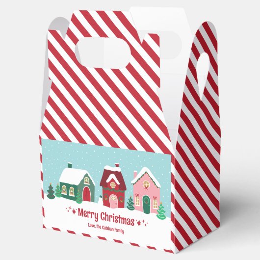 Let it Snow Christmas Village Favor Boxes Geschenkschachtel (Geöffnet)