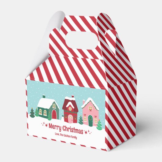 Let it Snow Christmas Village Favor Boxes Geschenkschachtel (Vorderseite)