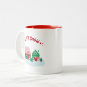 Let it Snow Christmas Village Mug Zweifarbige Tasse (Vorderseite Links)