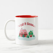 Let it Snow Christmas Village Mug Zweifarbige Tasse (Links)