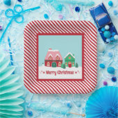 Let it Snow Christmas Village Square Paper Plate Pappteller (Party)