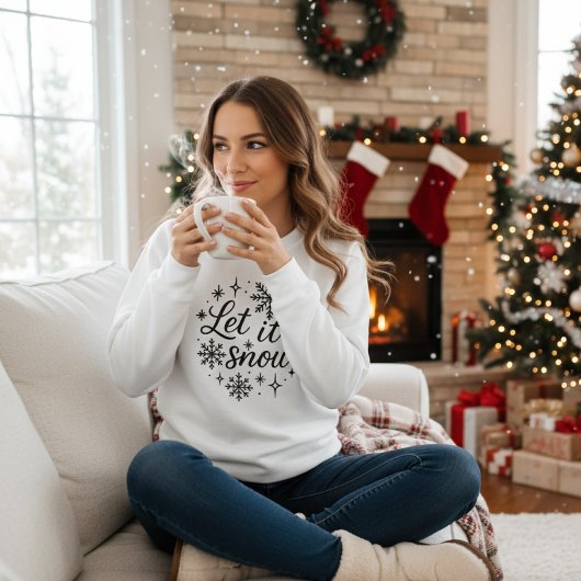 "Let It Snow" Cozy Winter Snowflake Sweatshirt