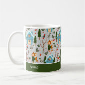 Let it Snow Cute Reindeer Name Green Christmas Kaffeetasse (Links)