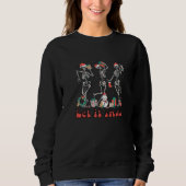 Let It Snow Dancing Skeleton Santa Happy Holiday X Sweatshirt (Vorderseite)