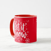Let it Snow Elegante Script Weihnachten Feierlich Tasse (Vorderseite Links)