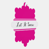 LET IT SNOW Fancy Text Bright Pink White Stripes Ornament Karte (Rechts)