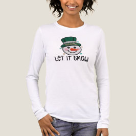 Let It Snow, Faux Crochet Snowman Tri-Blend Shirt