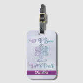 Let it Snow–Funny Christmas Beach Purple Gepäckanhänger (Vorderseite Vertikal)