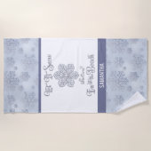 Let it Snow–Funny Christmas Beach Silver Strandtuch (Vorderseite)